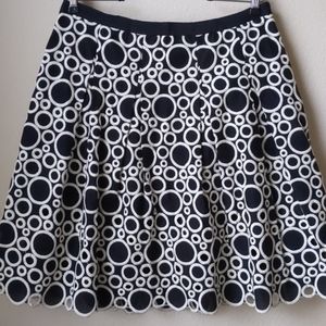 NWT Ann Taylor A-Line Black and White Skirt, 12